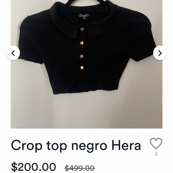 NWOT Hera Cropped Tan Collared Top - Picture 4 of 4